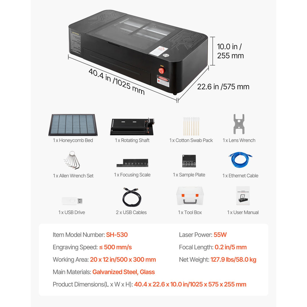 Uimoso 55W CO2 Laser Engraver 20X12 in Desktop Laser Cutter with Built-In Camera