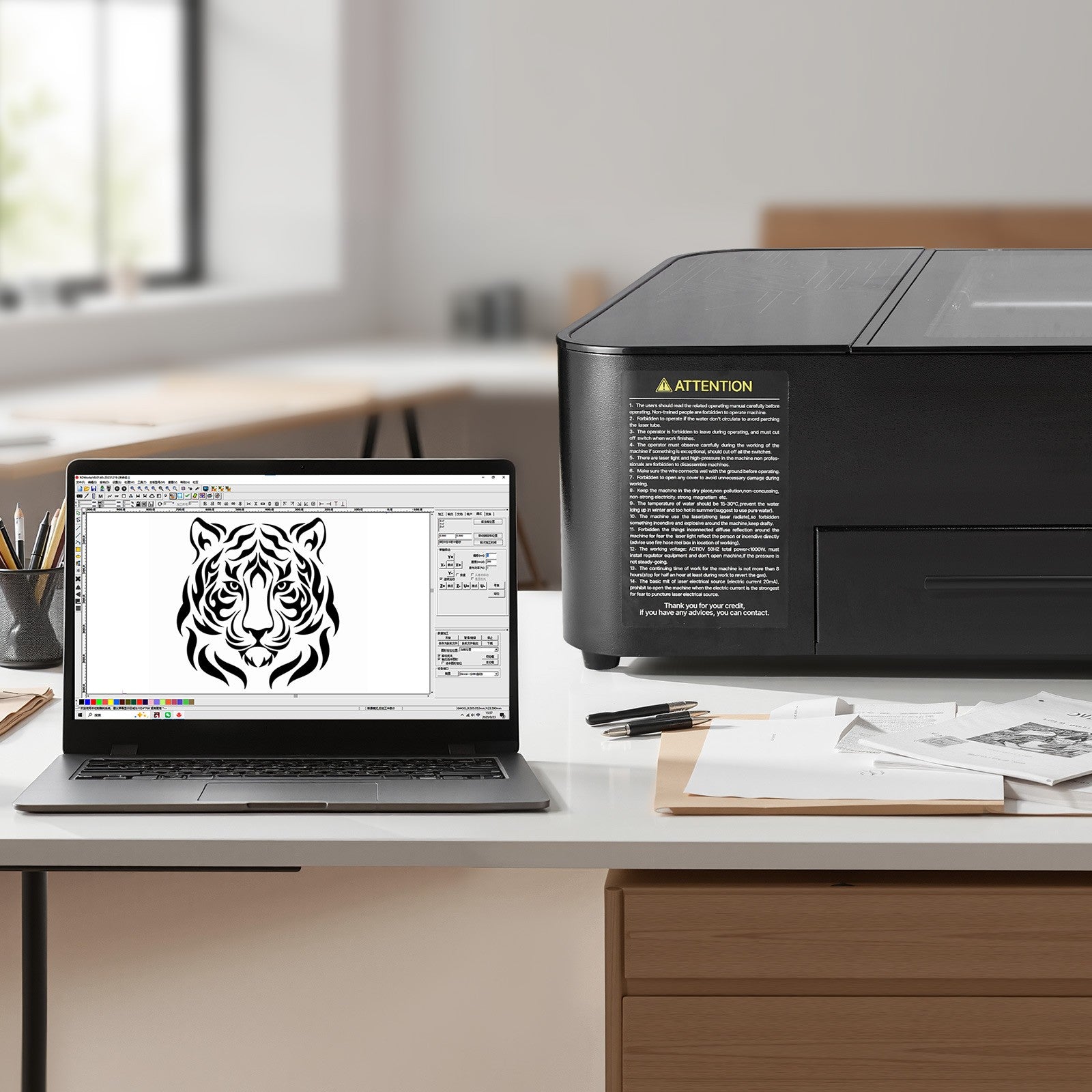 VEVOR 55W CO2 Laser Engraver 20 X 12 in Desktop Laser Cutter Machine with Camera